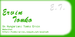 ervin tomko business card